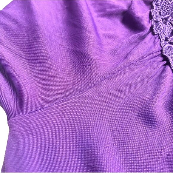 Carters Celamere Purple Robe Lace Trim Long Sleeve Tie Waist Vintage 1960s 70s S - Picture 7 of 13